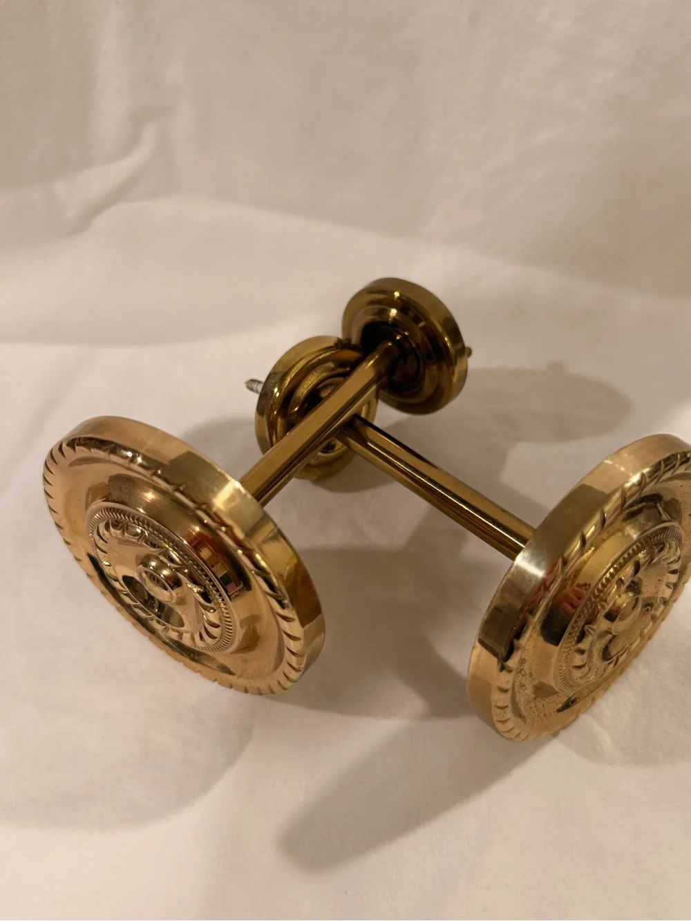 Brass Decorative Curtain Tieback Pair - Gold Finish